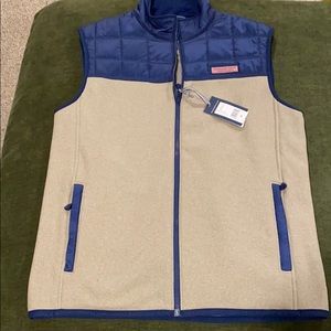 NWT Men’s M Vineyard Vines Jacquard Fleece Vest